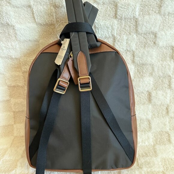 NWT! RARE! Coach Charlie Backpack In Signature Kahki Saddle Women\'s Bag F32200 main image 8
